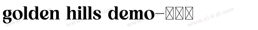 golden hills demo字体转换
